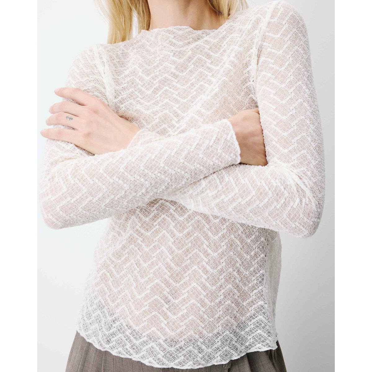Maglia maniche lunghe, AUBE ecru , GRACE & MILA