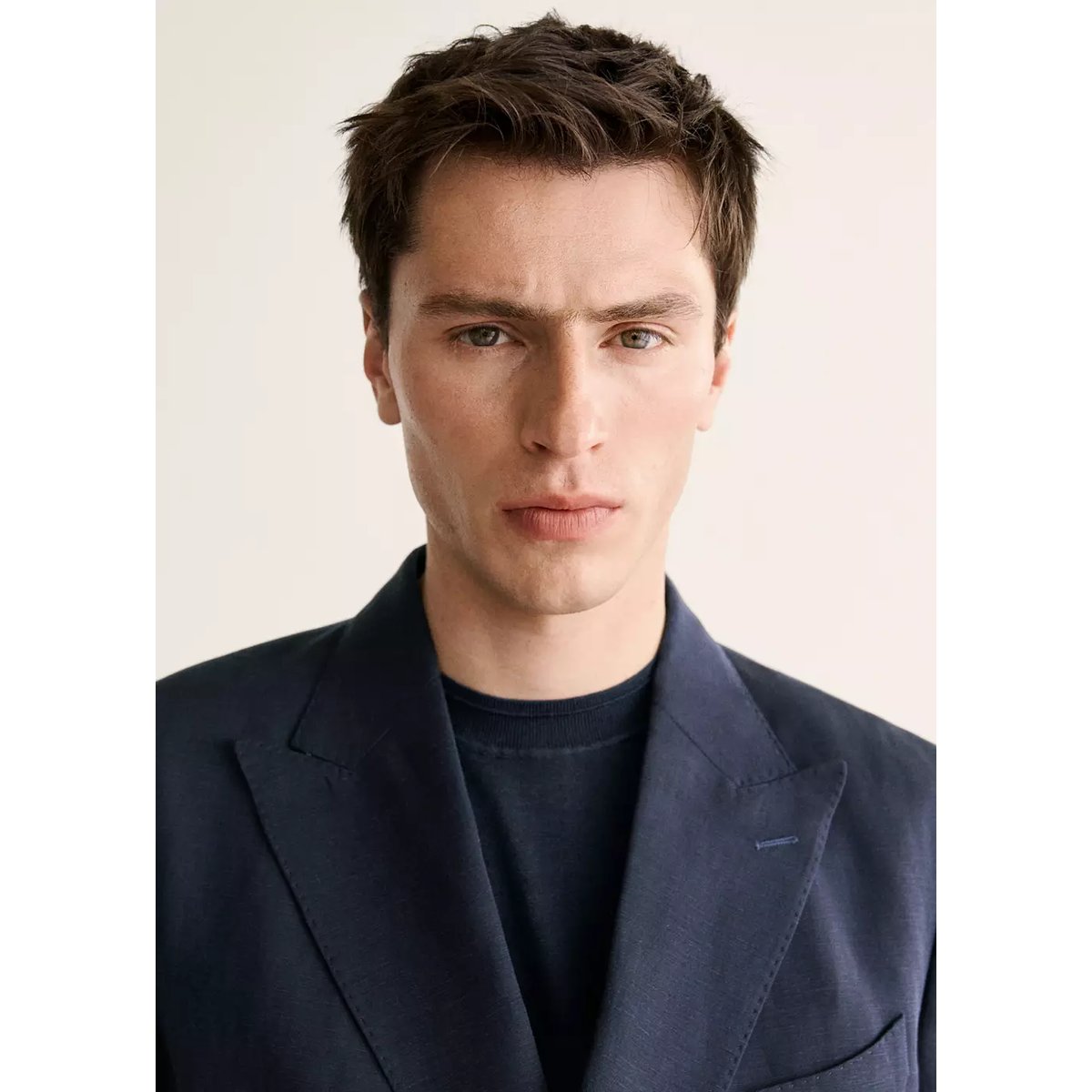 Veste costume slim fit croisée bleu marine, MANGO MAN