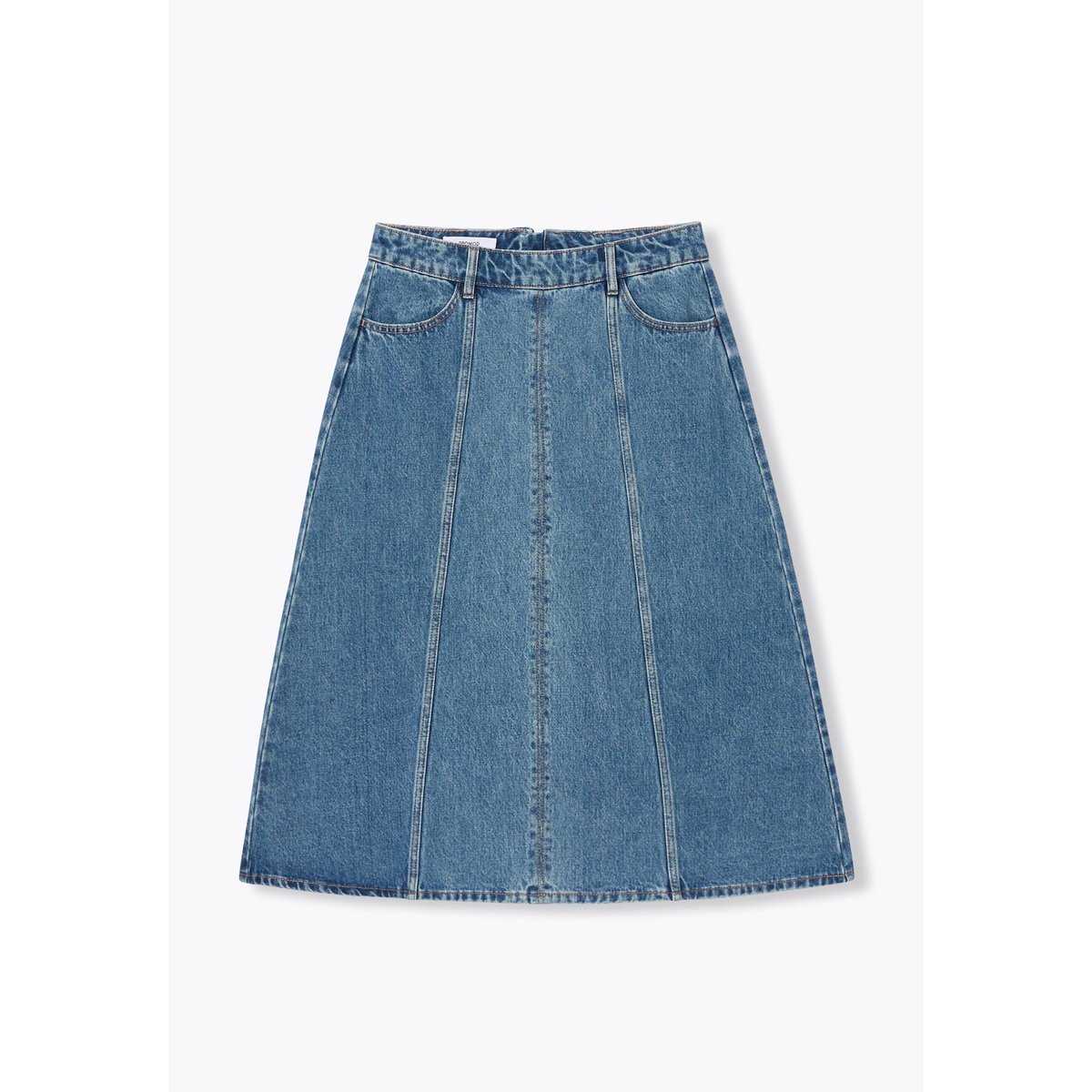 Jupe midi évasée en jean jean moyen, PROMOD