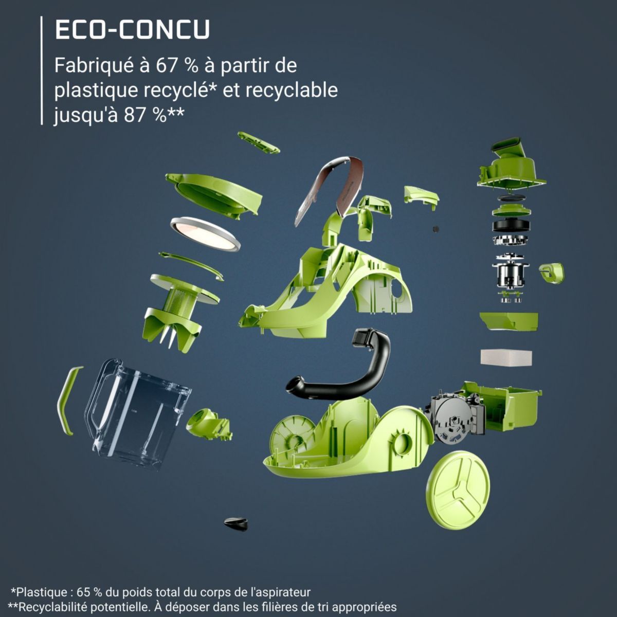 Aspirateur sans sac Green force cyclonic effitech+ RO7C71EA couleur unique, ROWENTA