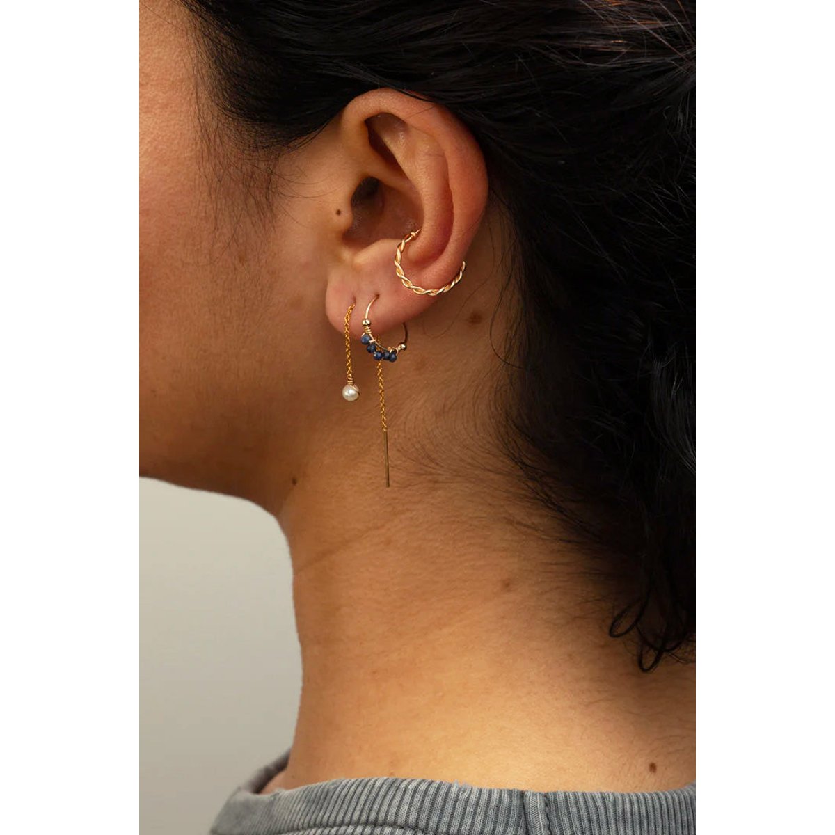 Bijou d'oreille Stella multi-positions - Perles de culture or / perle de culture, YAY PARIS
