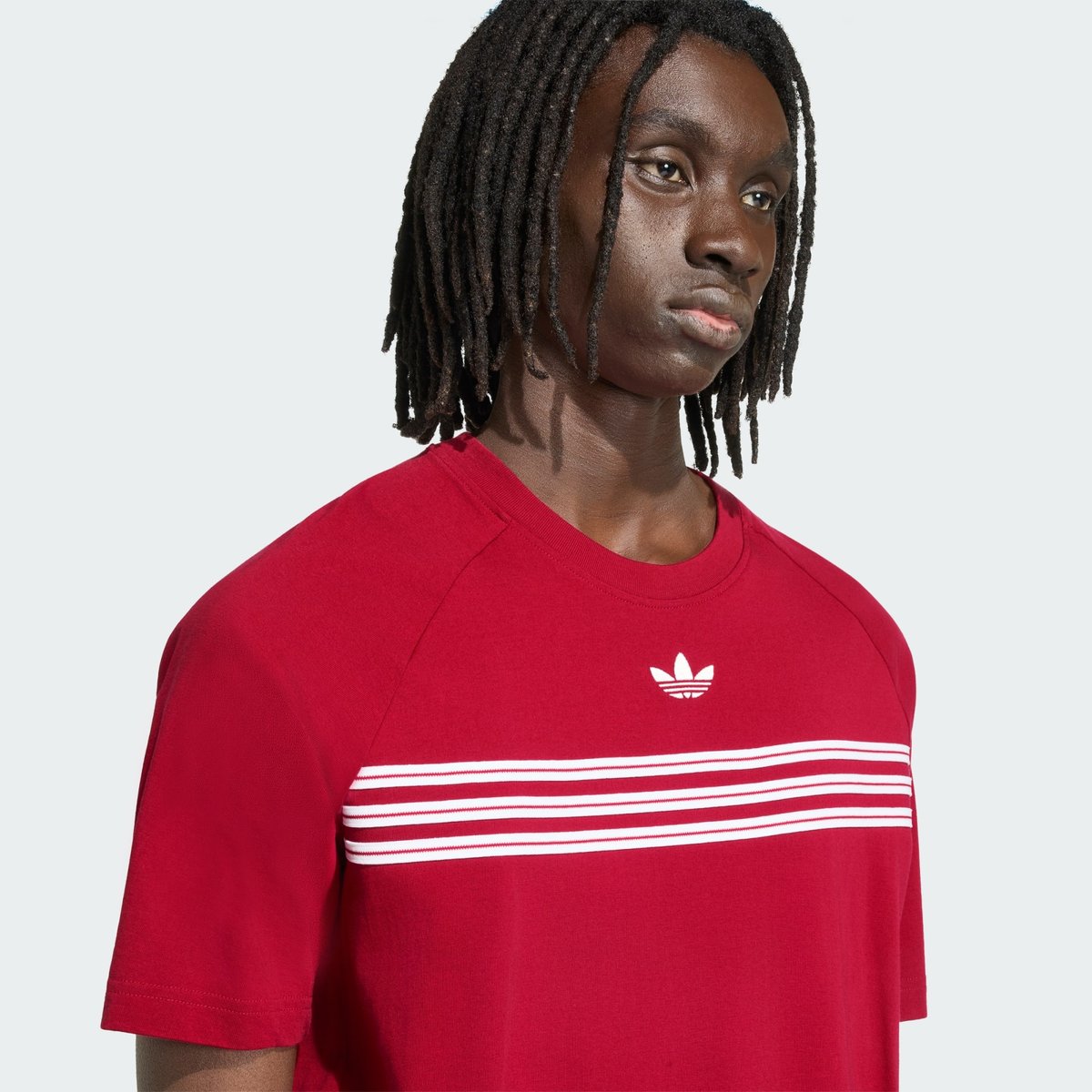 T-Shirt À Rayures Sur La Poitrine T-Shirt À Rayures Sur La Poitrine team victory red, adidas Originals