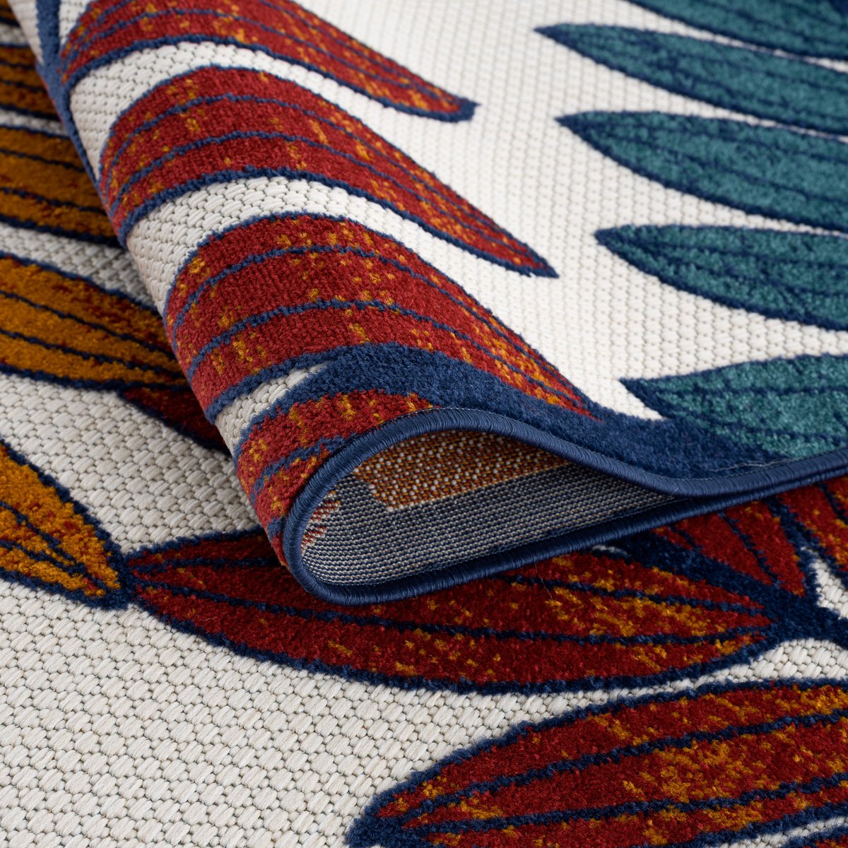 Tapis extérieur intérieur motif feuille CABANA multicolore, NAZAR RUGS