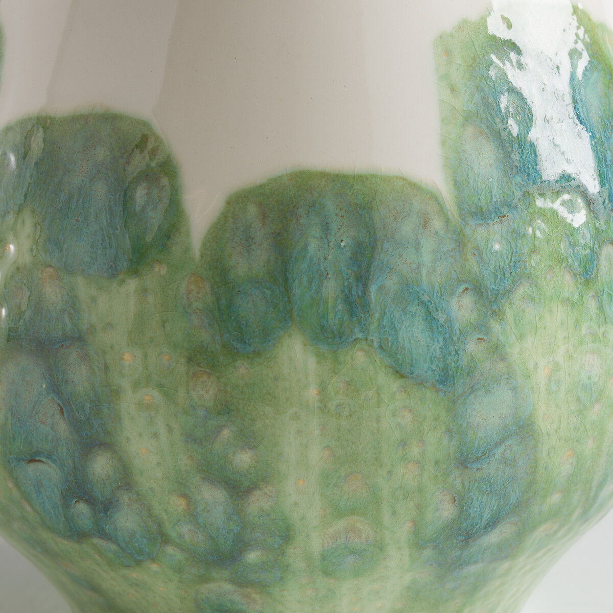 Winga Hand-Painted Glazed Earthenware Vase sage green/ecru, AM.PM