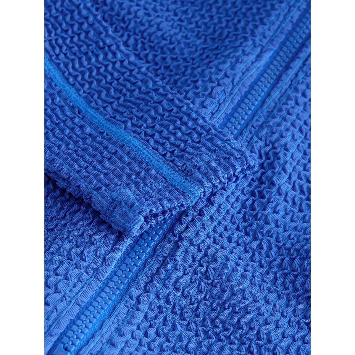 Maillot de bain lycra à manches longues bleu cobalt froissé, NEXT