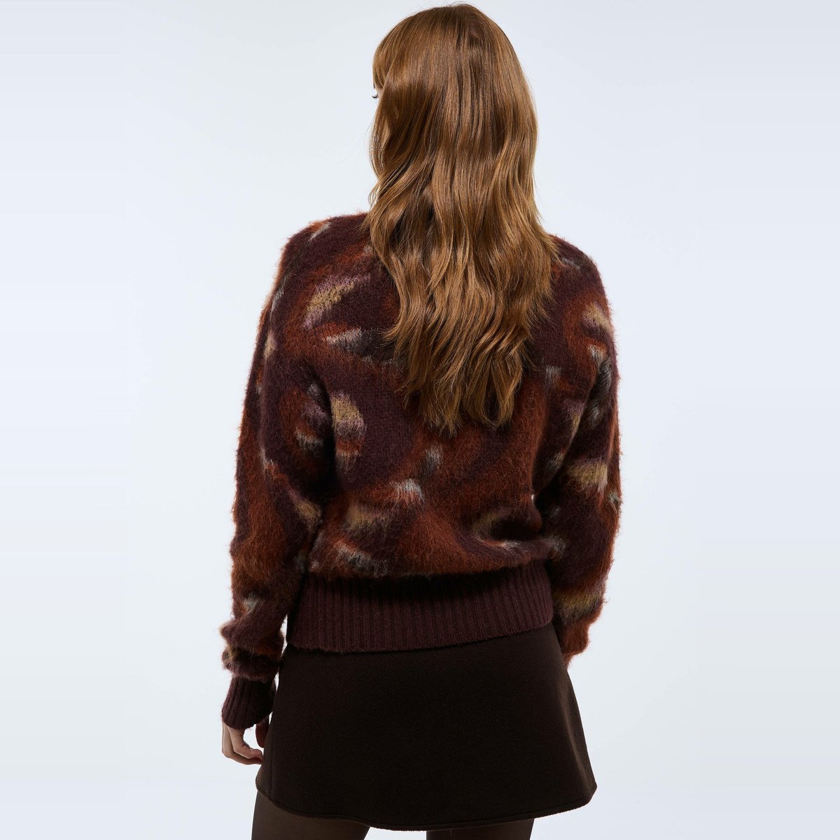 Pull jacquard manches longues spicy, MONOPRIX