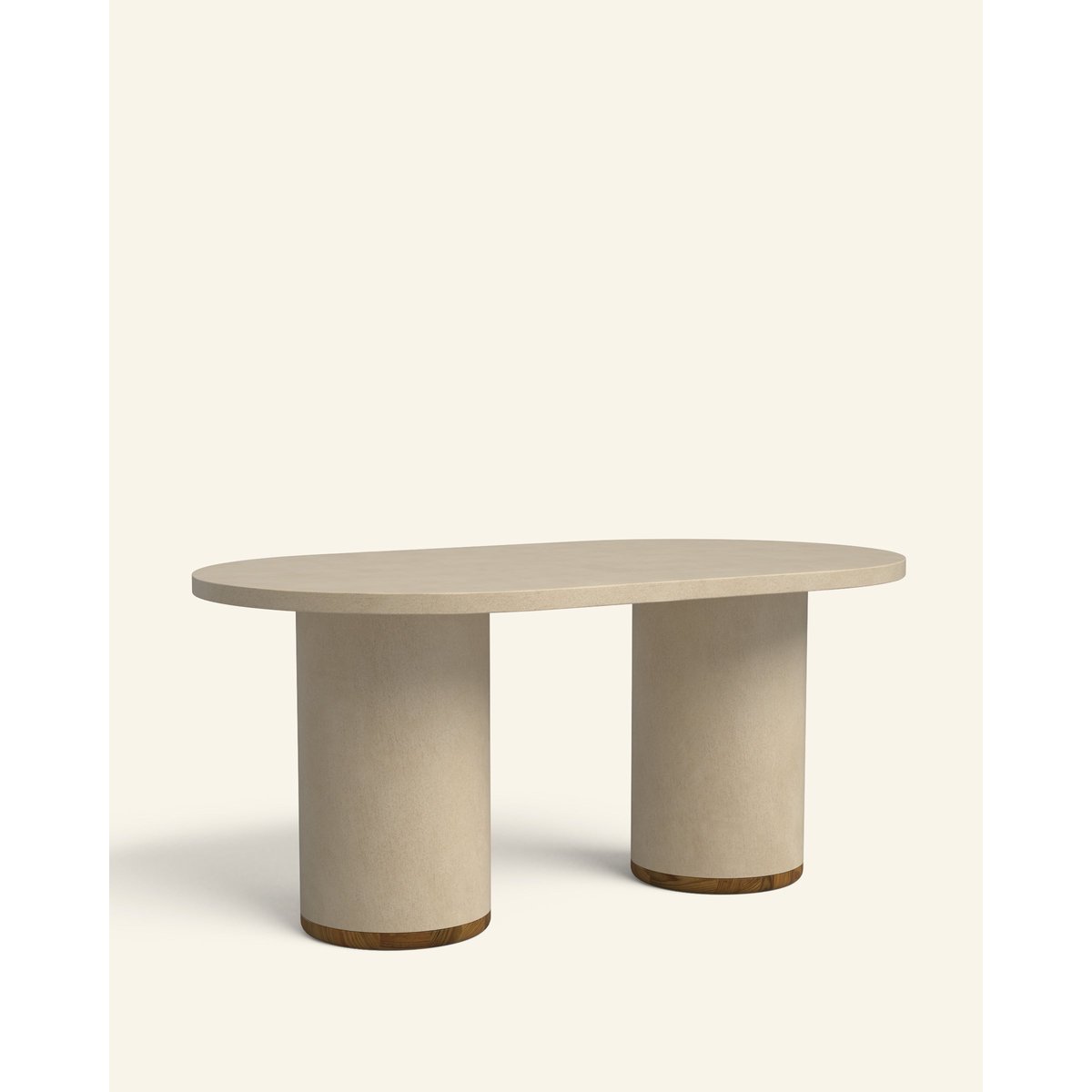 Table à manger en microciment blanc cassé 200 cm - DALIA sable, HANNUN
