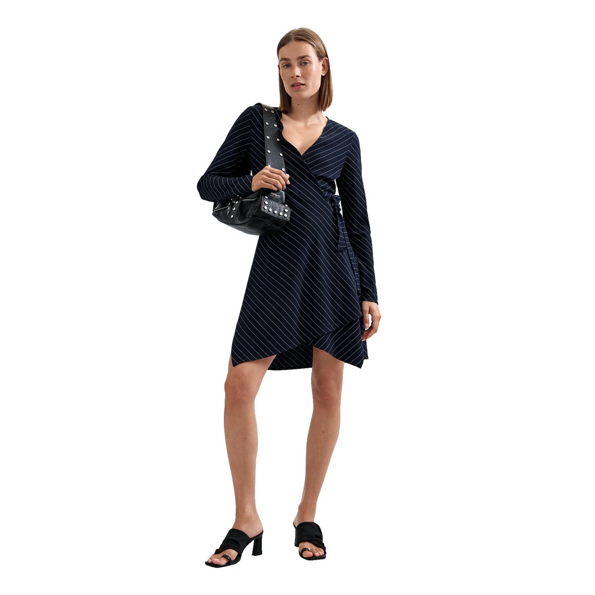 Robe décolleté en V à manches longues noir, DESIGUAL