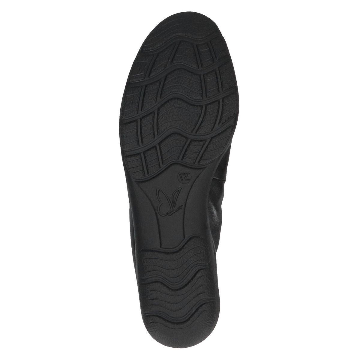 Ballerine en cuir noir zèbre, CAPRICE