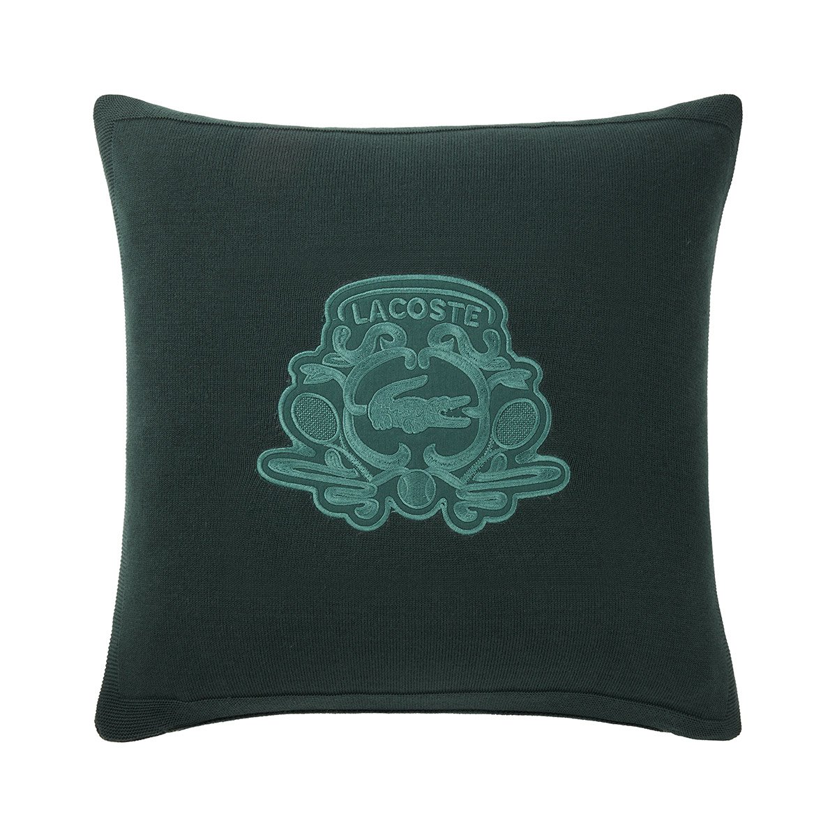 Housse de coussin en coton, L BLASON vert, LACOSTE HOME