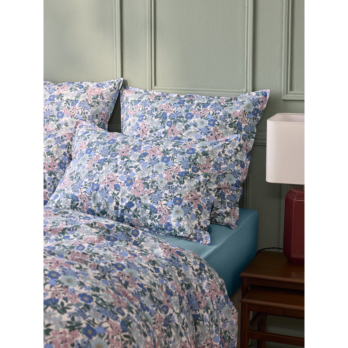 Taie d'oreiller percale de coton et tissu Liberty liberty clara bell, CYRILLUS