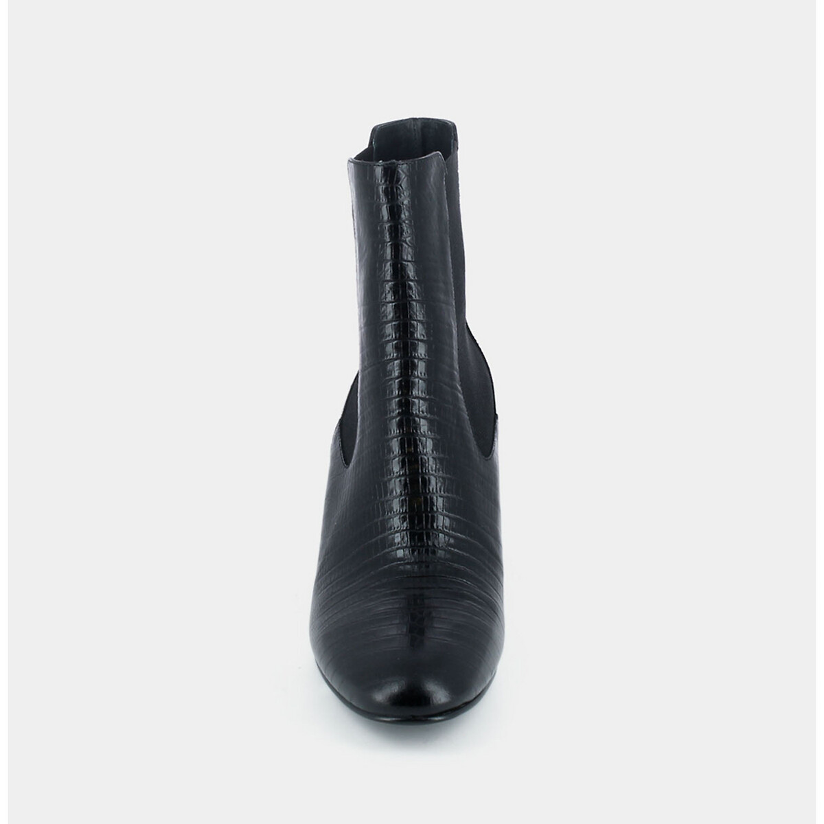 Bottines chelsea cuir à talon Duris noir, JONAK