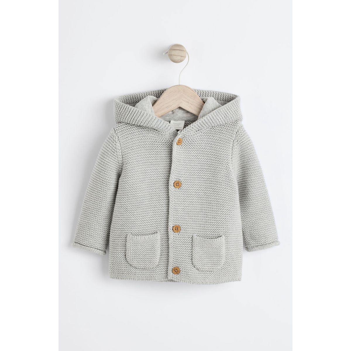 Cardigan à capuche en maille pour bébé gris, NEXT