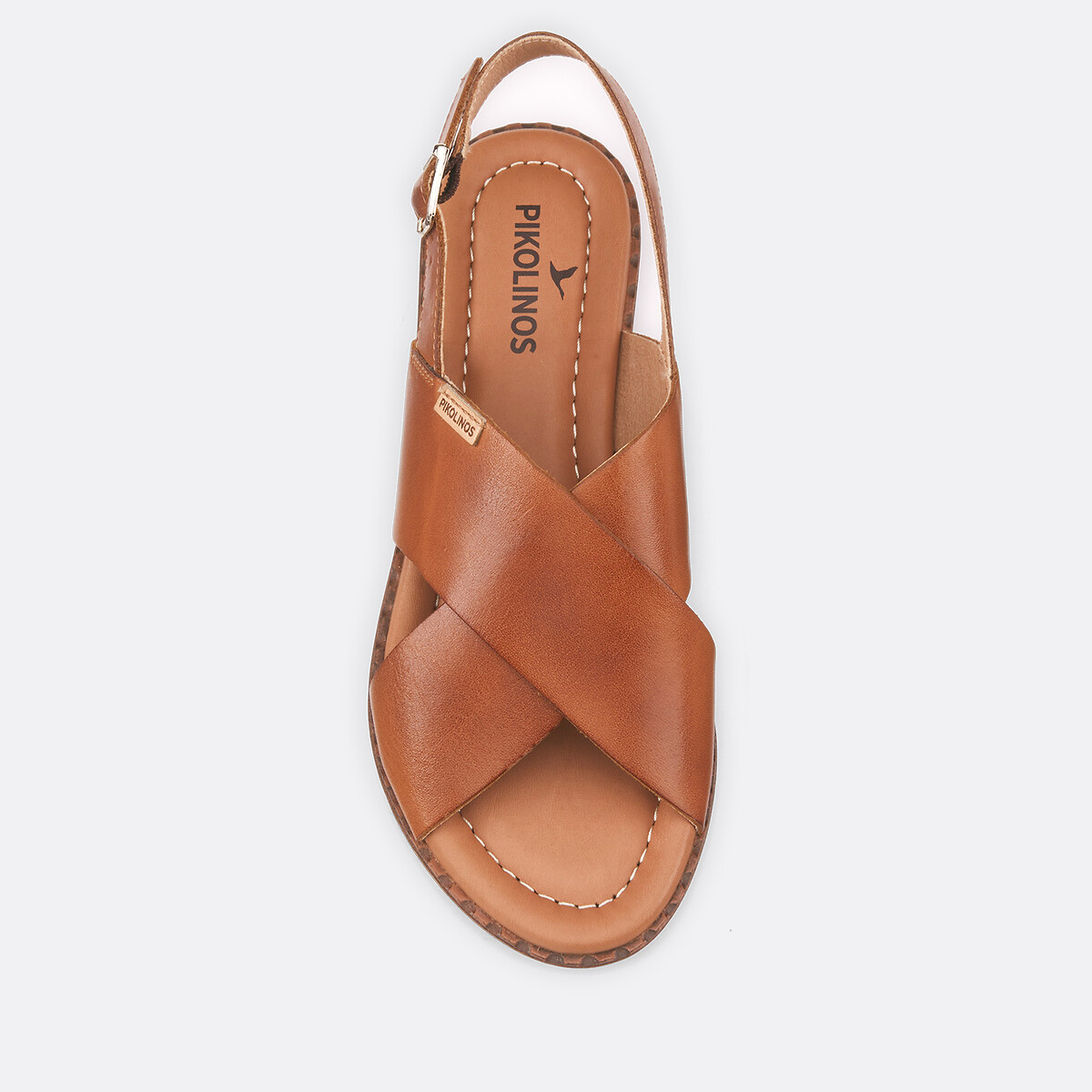 Sandales plates en cuir Algar cognac, PIKOLINOS