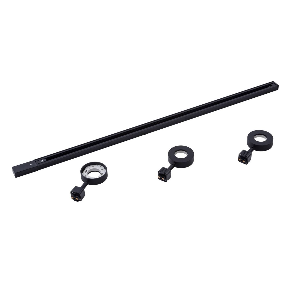 Projecteur pour rail électrique en aluminium noir, PRIOS
