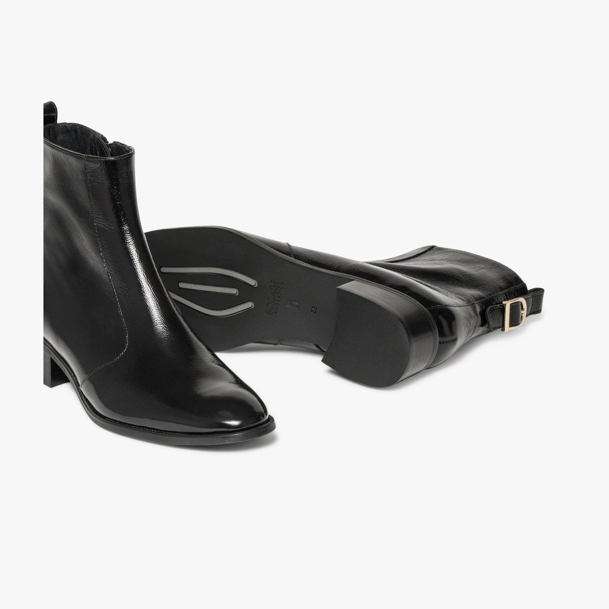 Boots À Talon en cuir MALICIA noir, BOCAGE