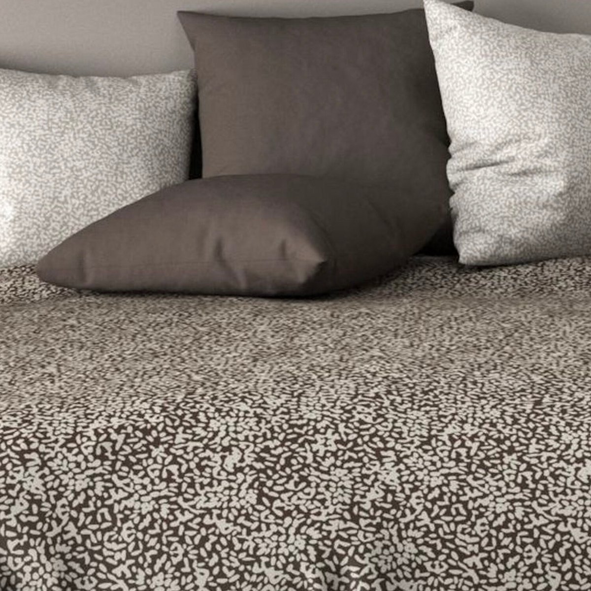 Parure de draps plat en coton, ZOE taupe, C DESIGN HOME TEXTILE