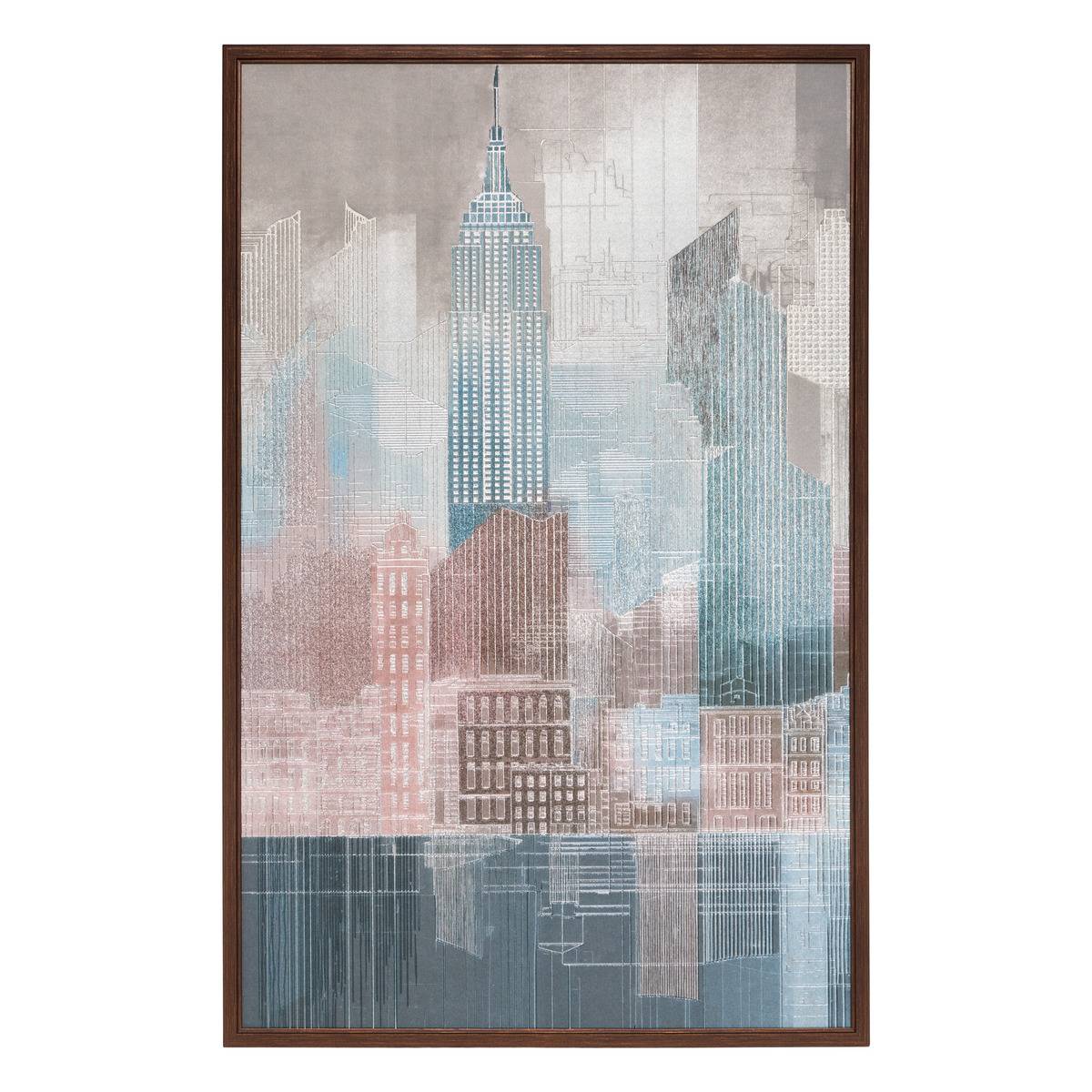 Toile 3D rectangulaire en pin JUAN bleu, ATMOSPHERA
