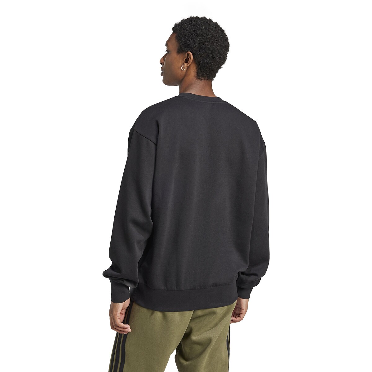 Sweat col rond Essentiel Feelcozy en molleton noir, ADIDAS SPORTSWEAR