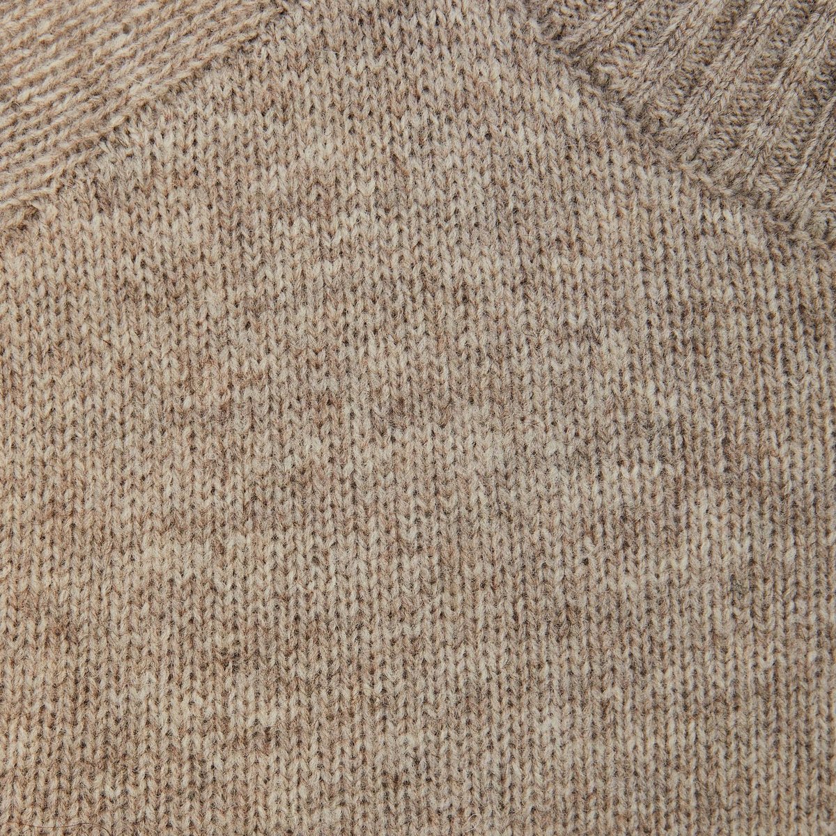 Pull col rond en laine beige, MONOPRIX