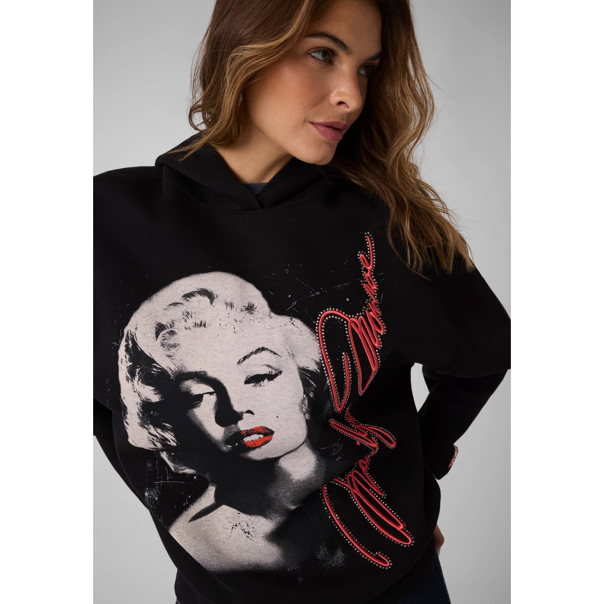 Sweat-Shirt Imprimé Hodeed noir, GUESS