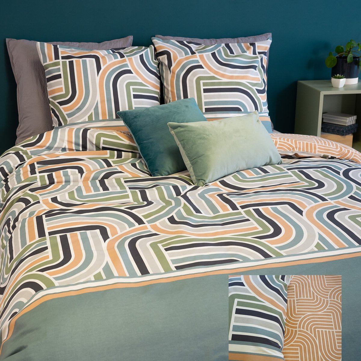 Parure de couette better coton bci loute vert, C DESIGN HOME TEXTILE