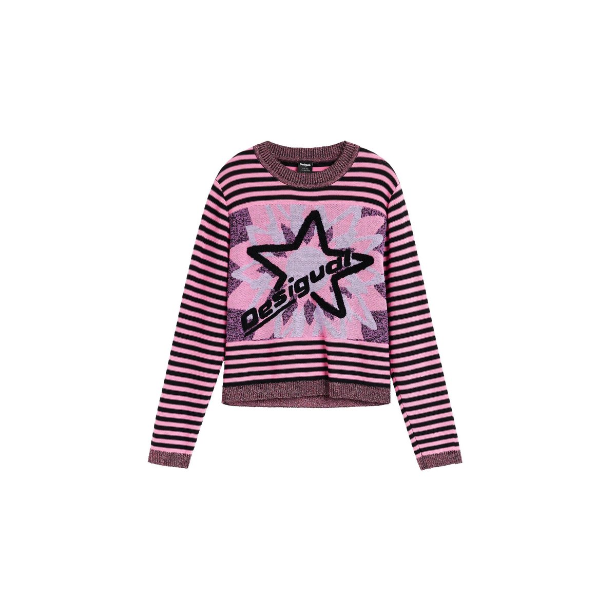 Pull à rayures avec étoile rouge, DESIGUAL