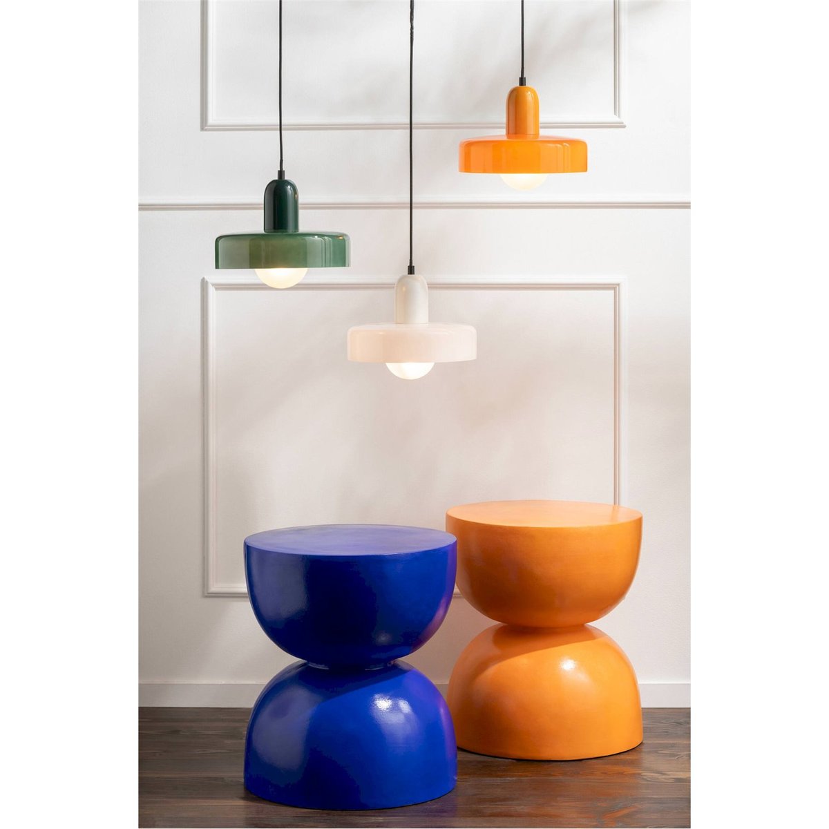 Plafonnier rétro en verre soufflé orange, RECOLLECTION
