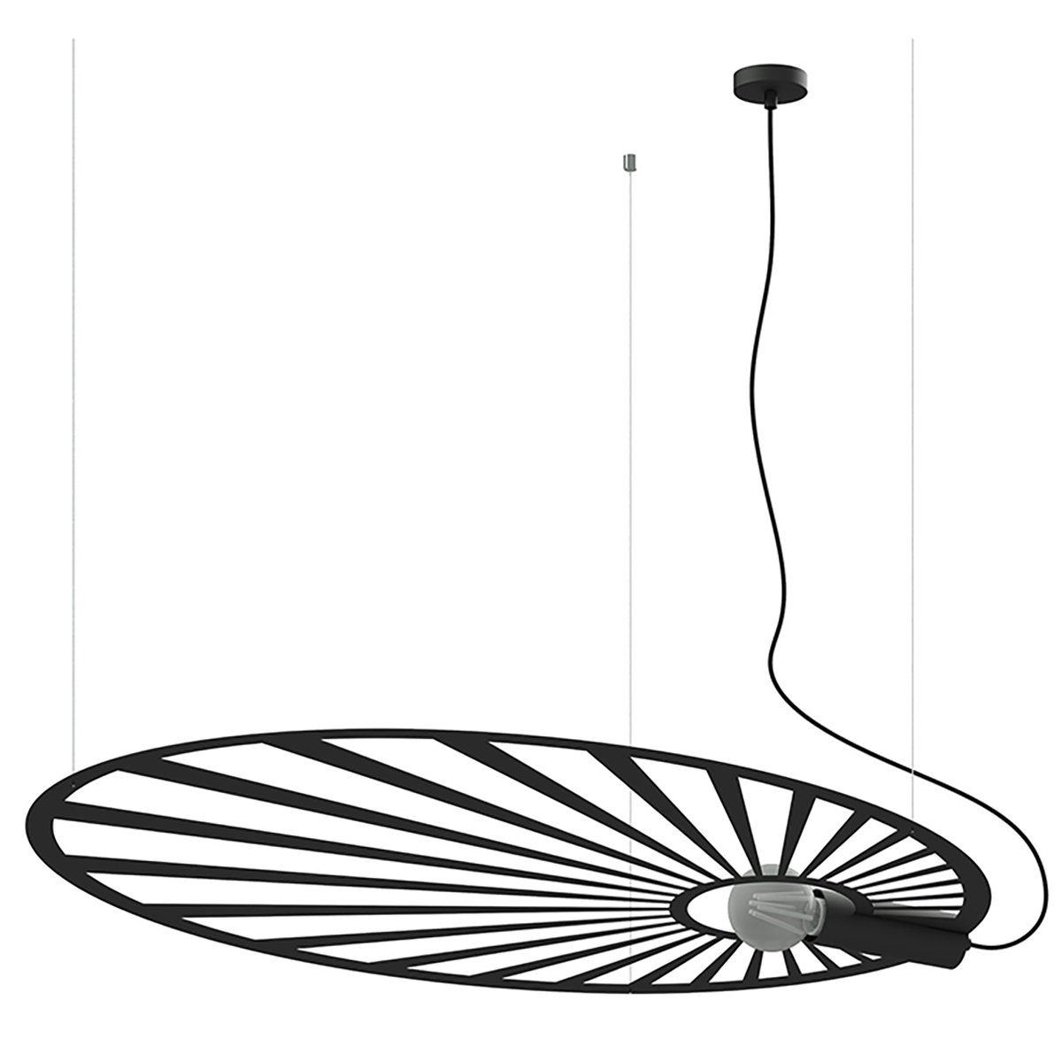 Suspension Acier Noir E27 1 Lehdet noir, EDEN