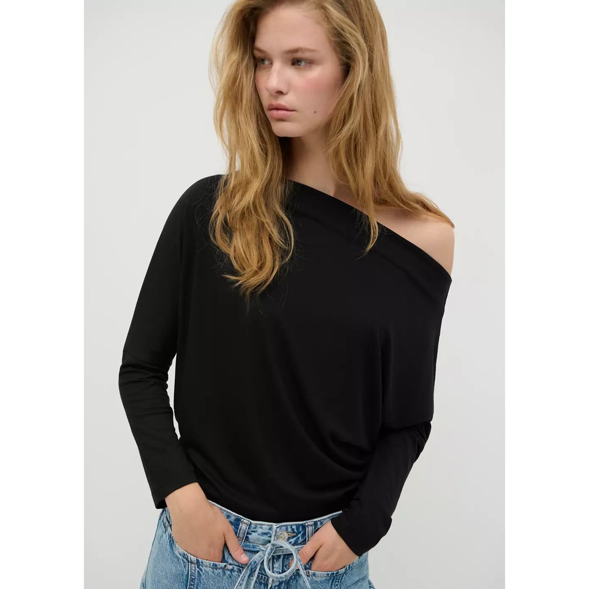 T-shirt manches chauve-souris noir, MANGO TEEN