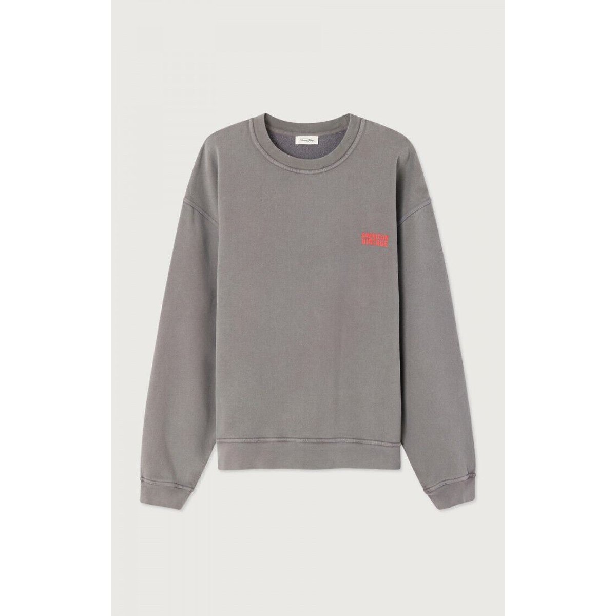 Sweat en molleton, PLIZZY gris foncé chiné, AMERICAN VINTAGE