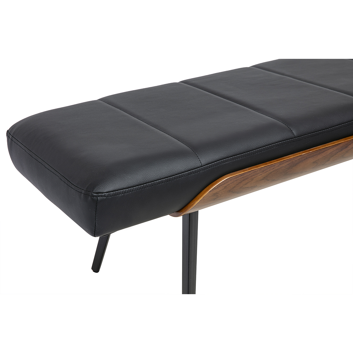Banc noir, bois foncé et métal noir L123 cm ELIOR noir, MILIBOO