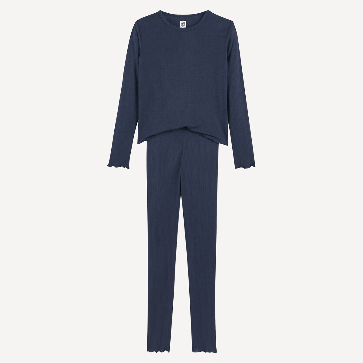 Pyjama manches longues en maille pointelle marine, LA REDOUTE COLLECTIONS