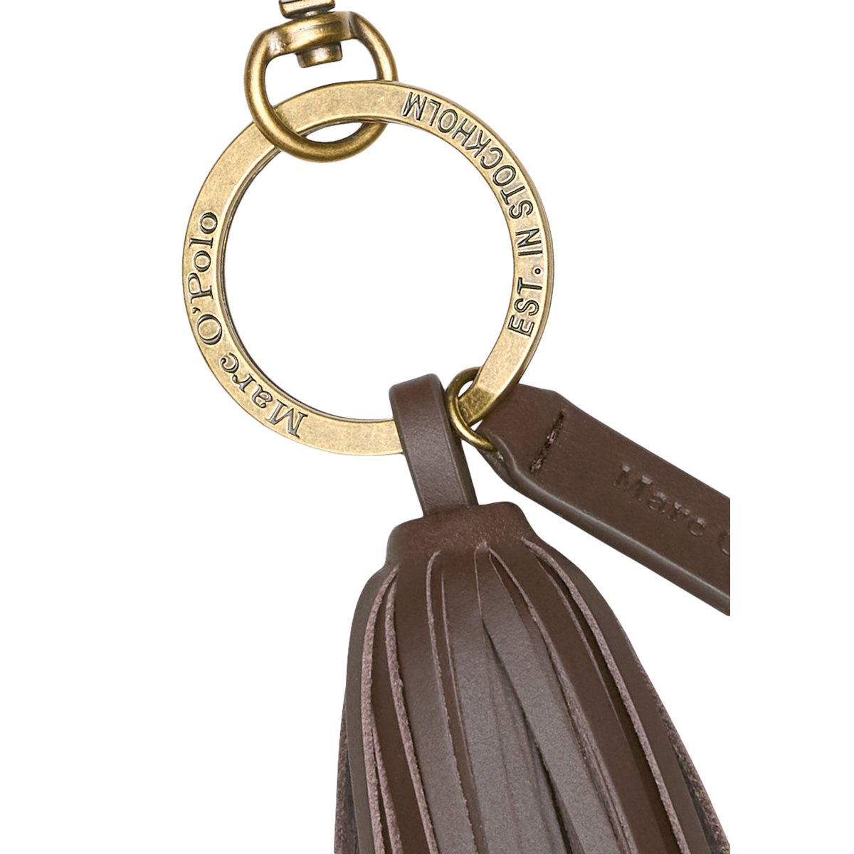 Porte-clés avec gland en cuir marron foncé, MARC O'POLO