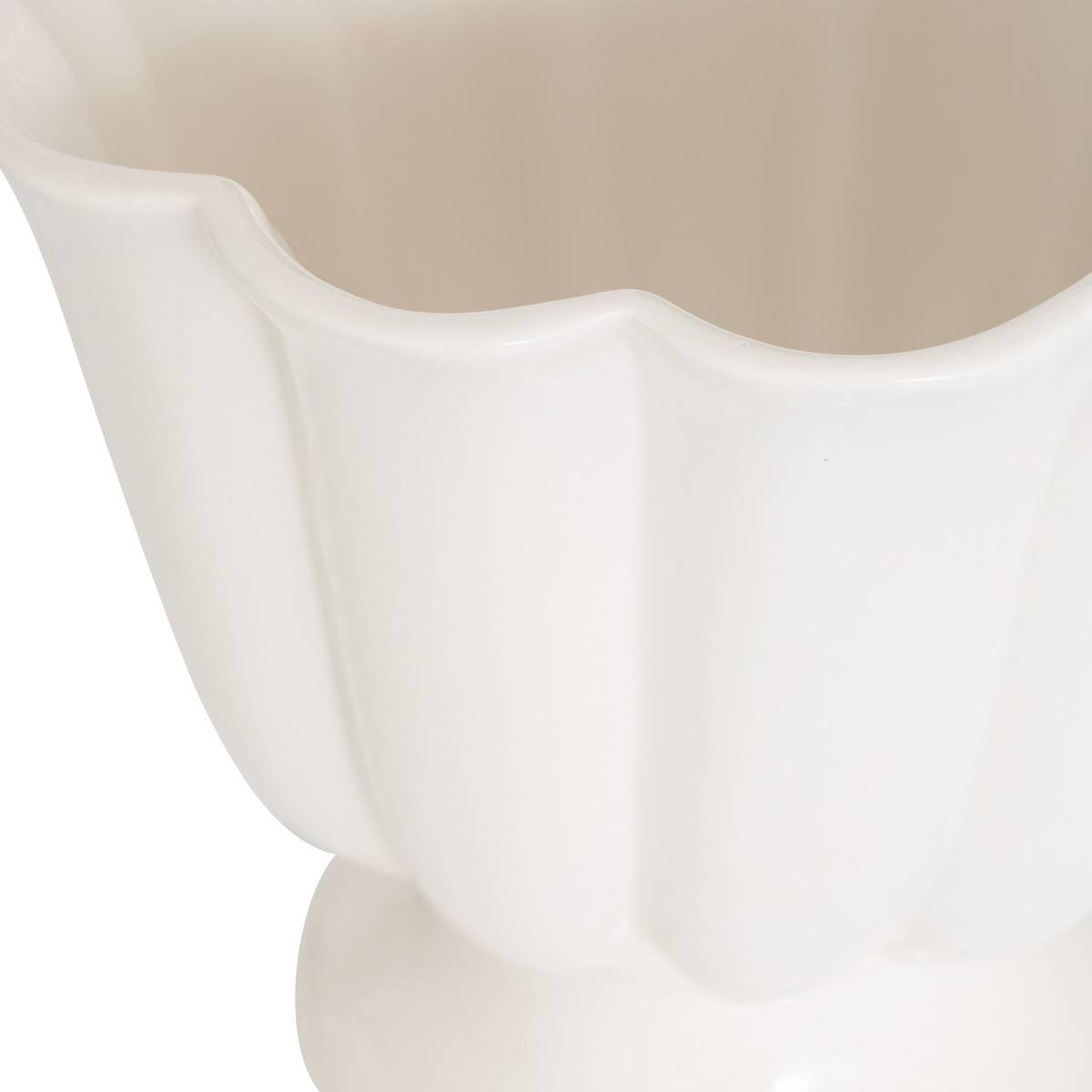 Cache-pot FLEUR DE ROSE blanc, ATMOSPHERA