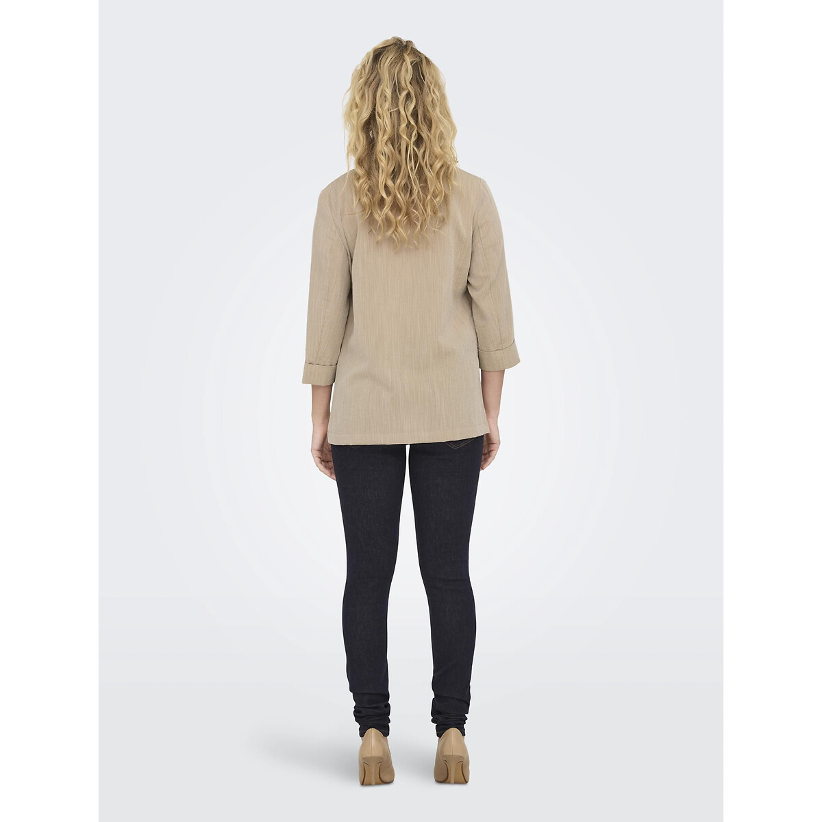 Blazer manches 3/4 beige clair, ONLY