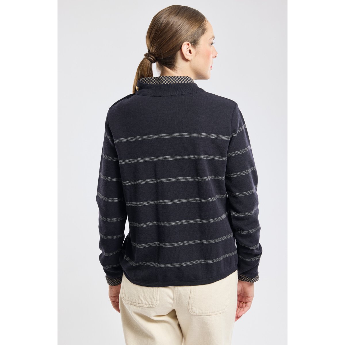 Pull marin rayé en laine rich navy/nature, ARMOR-LUX