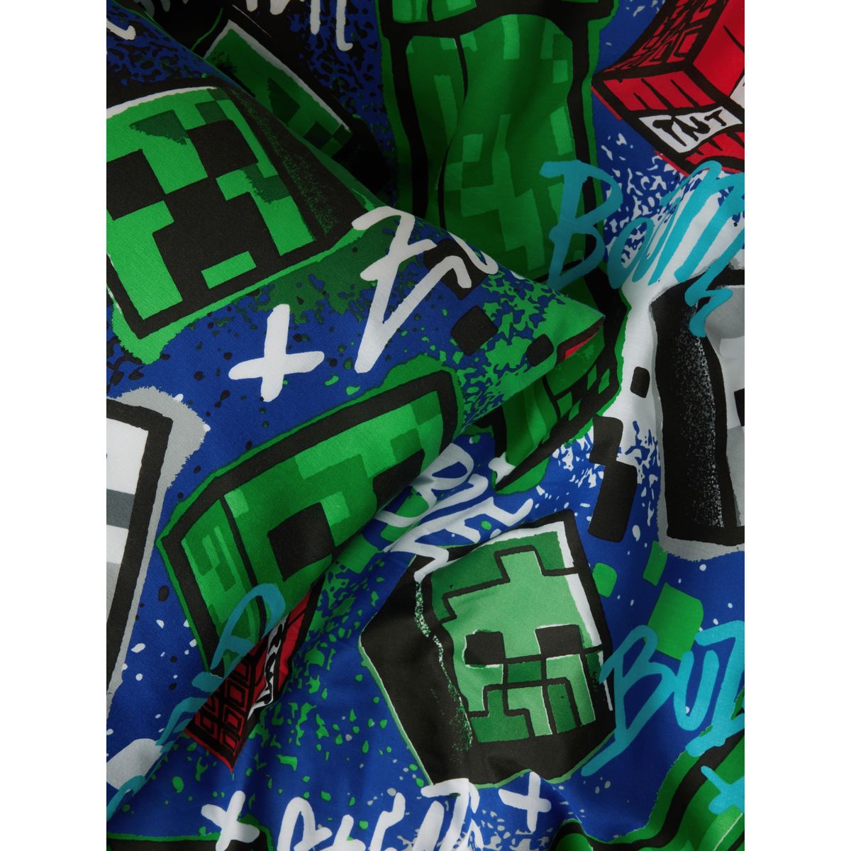 Parure housse de couette et taie d'oreiller minecraft vert, NEXT