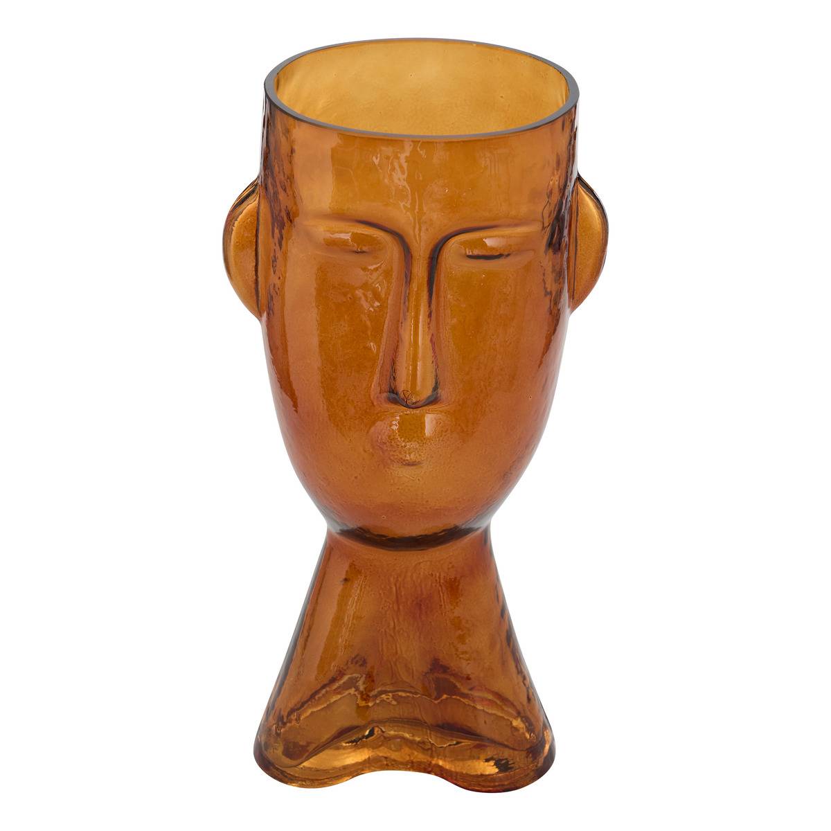 Vase visage en verre teinté SIEN rose, ATMOSPHERA