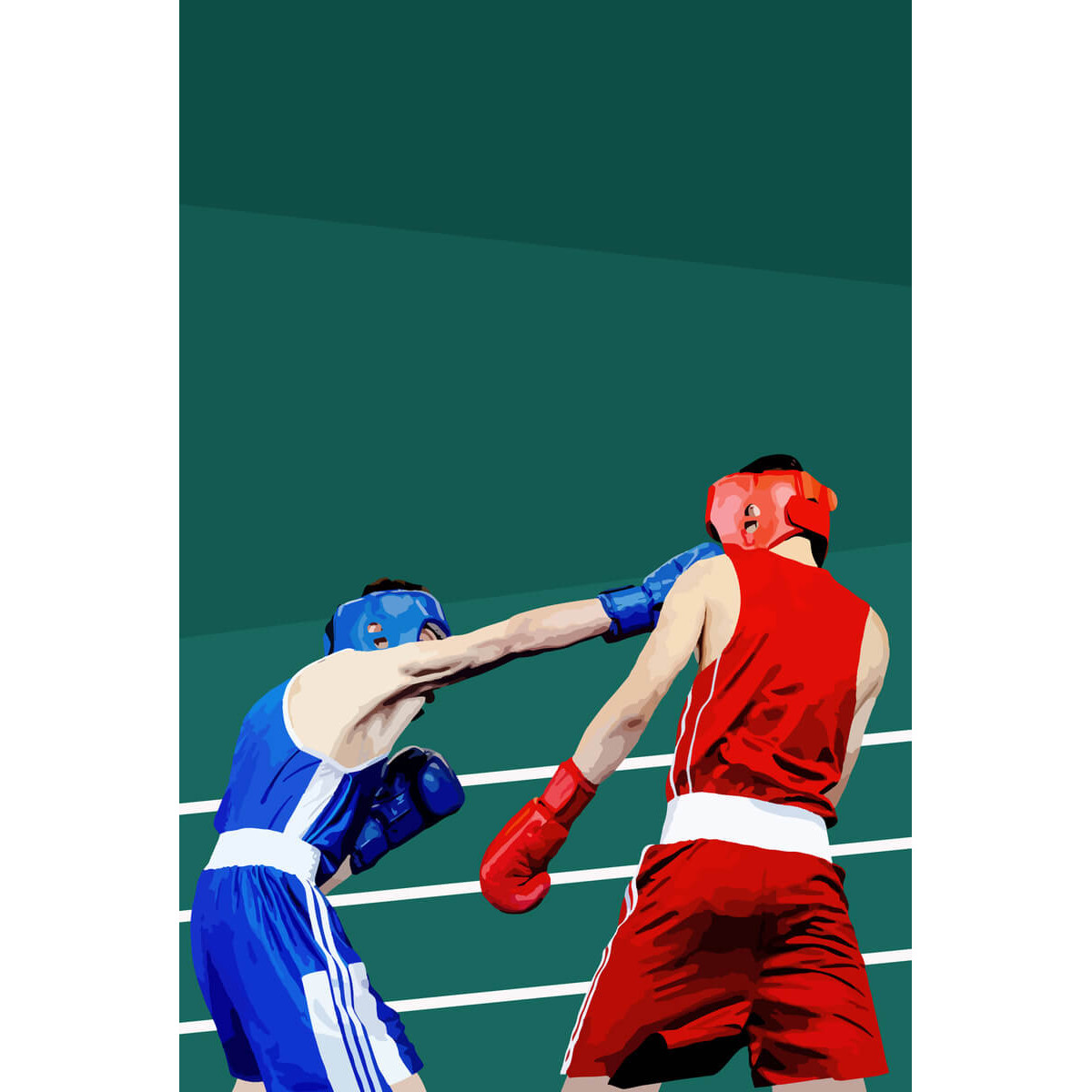 Tableau Mural Boxe SPORT tableaux sur toile-vert, CEANOTHE