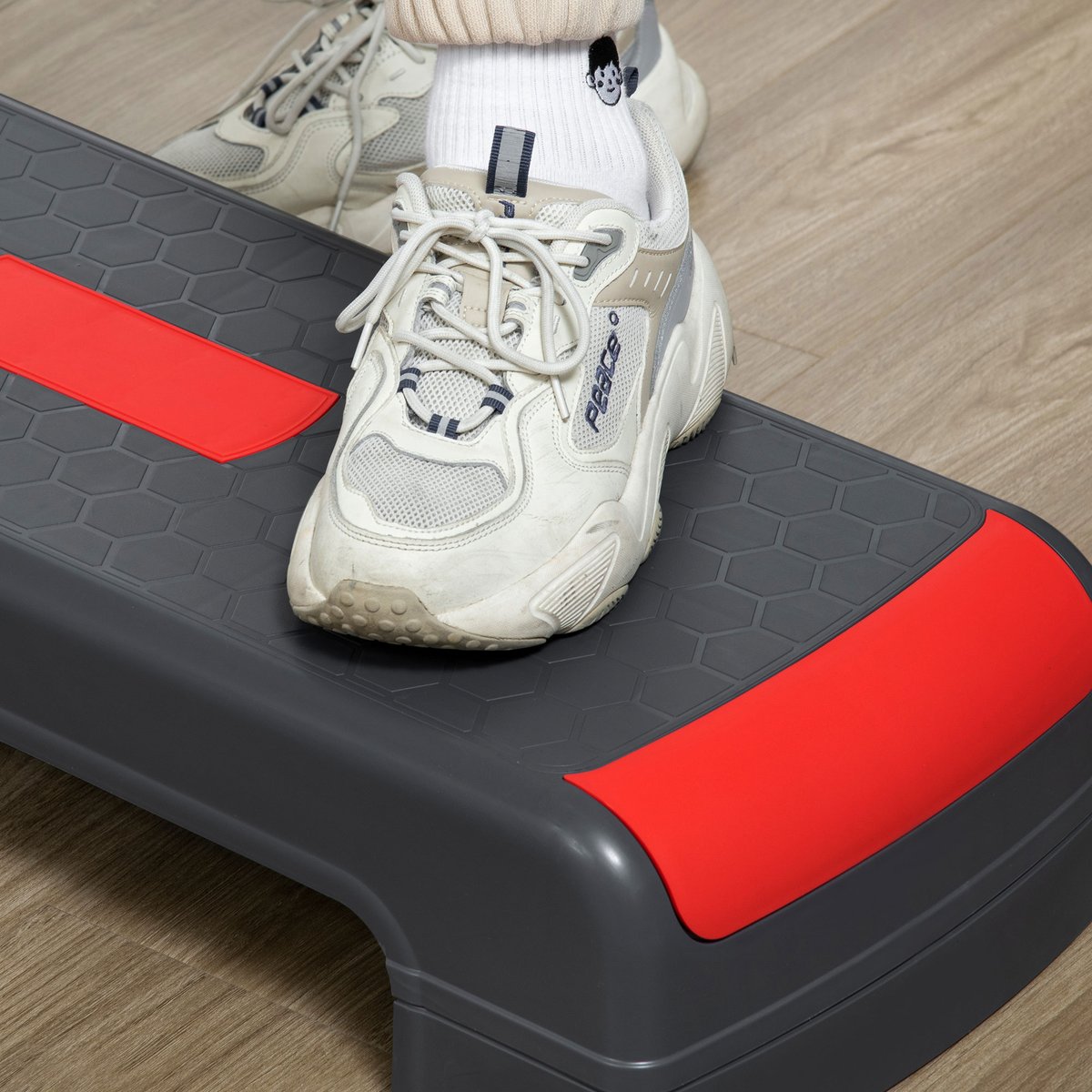 Stepper pour exercices d'aérobie PP Rouge et rouge, HOMCOM