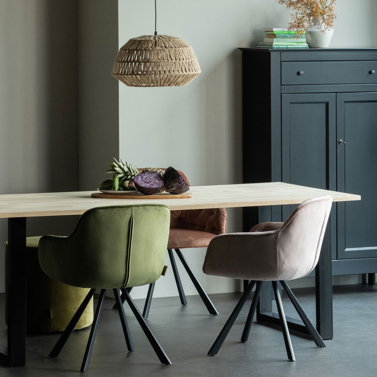 Table à manger en bois piétement en U 200x90cm naturel - TABLO naturel, WOOOD