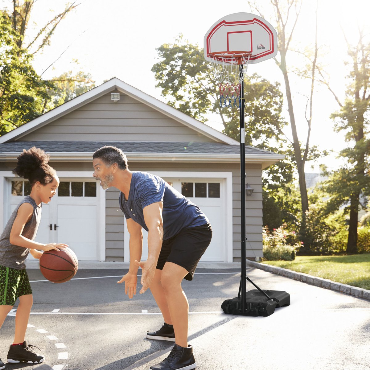 Panier de Basket-Ball sur pied blanc, HOMCOM