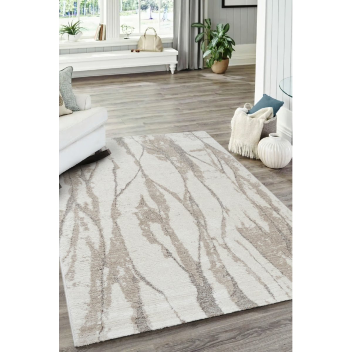 Tapis moderne tissé plat LODGE beige, NOVATREND