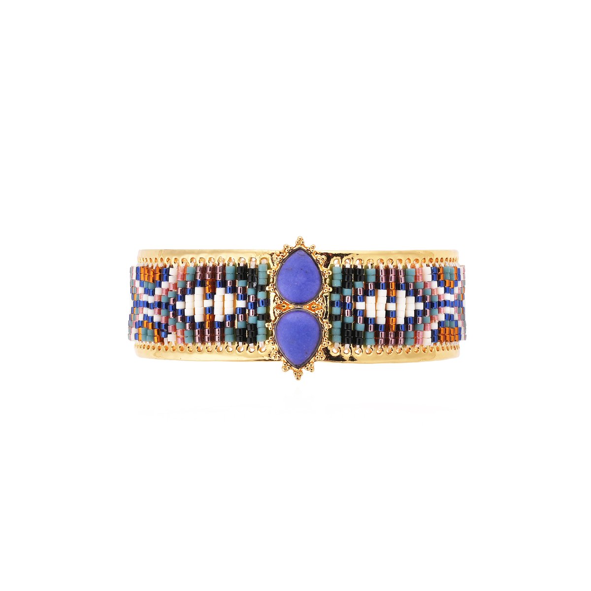 Bracelet jonc avec perles tissées FRISCO indigo, HIPANEMA