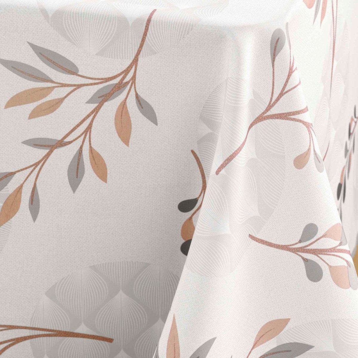 Nappe rectangulaire 150x240 antitache imprimé MANOLA beige, DECORATIE