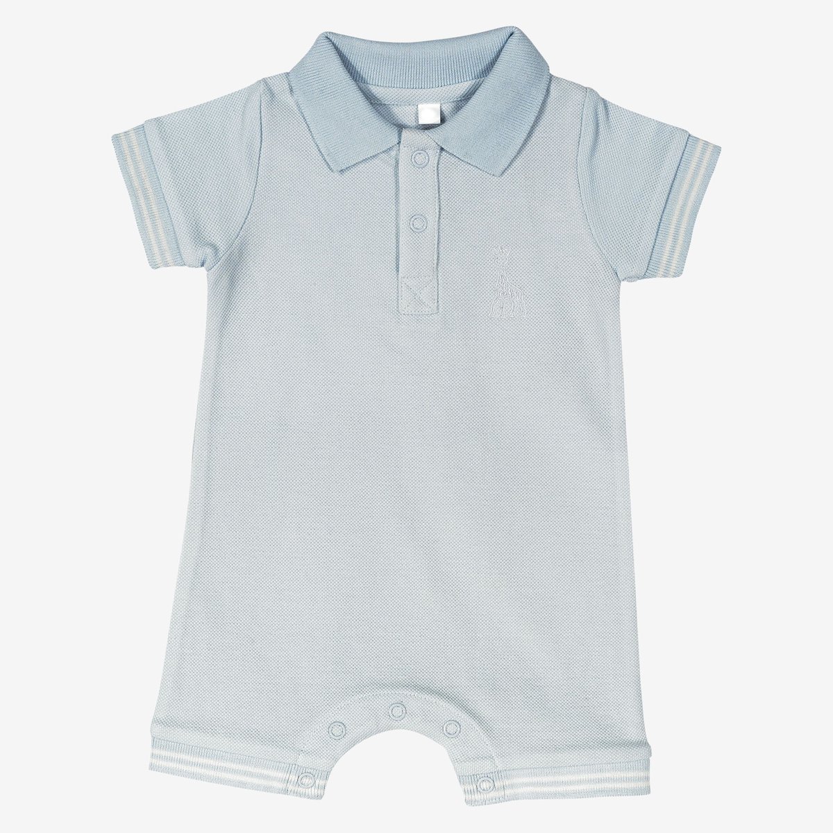 Combishort bébé en maille piquée azul, TROIS KILOS SEPT