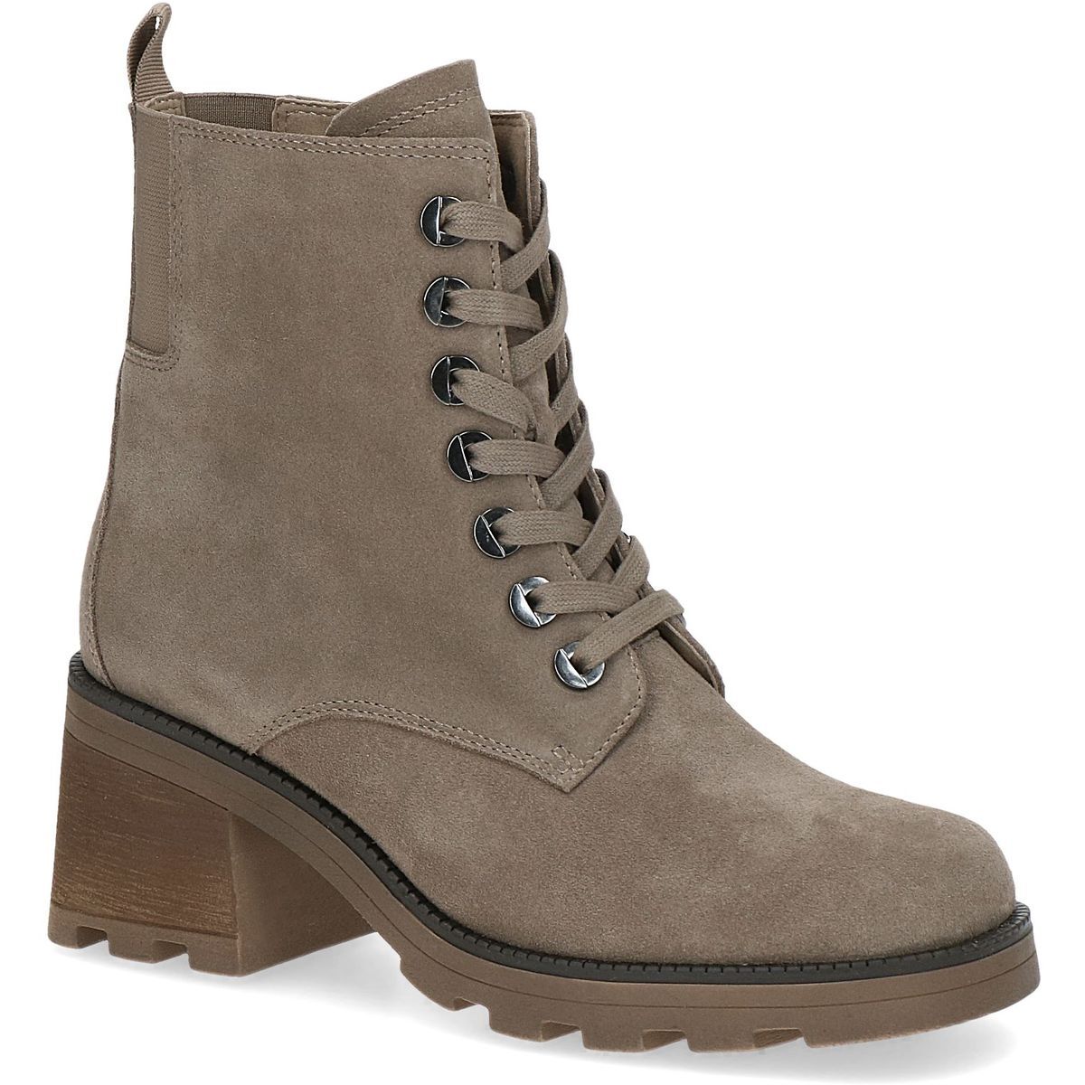 Bottine fourée marron taupe métallique combiné, CAPRICE