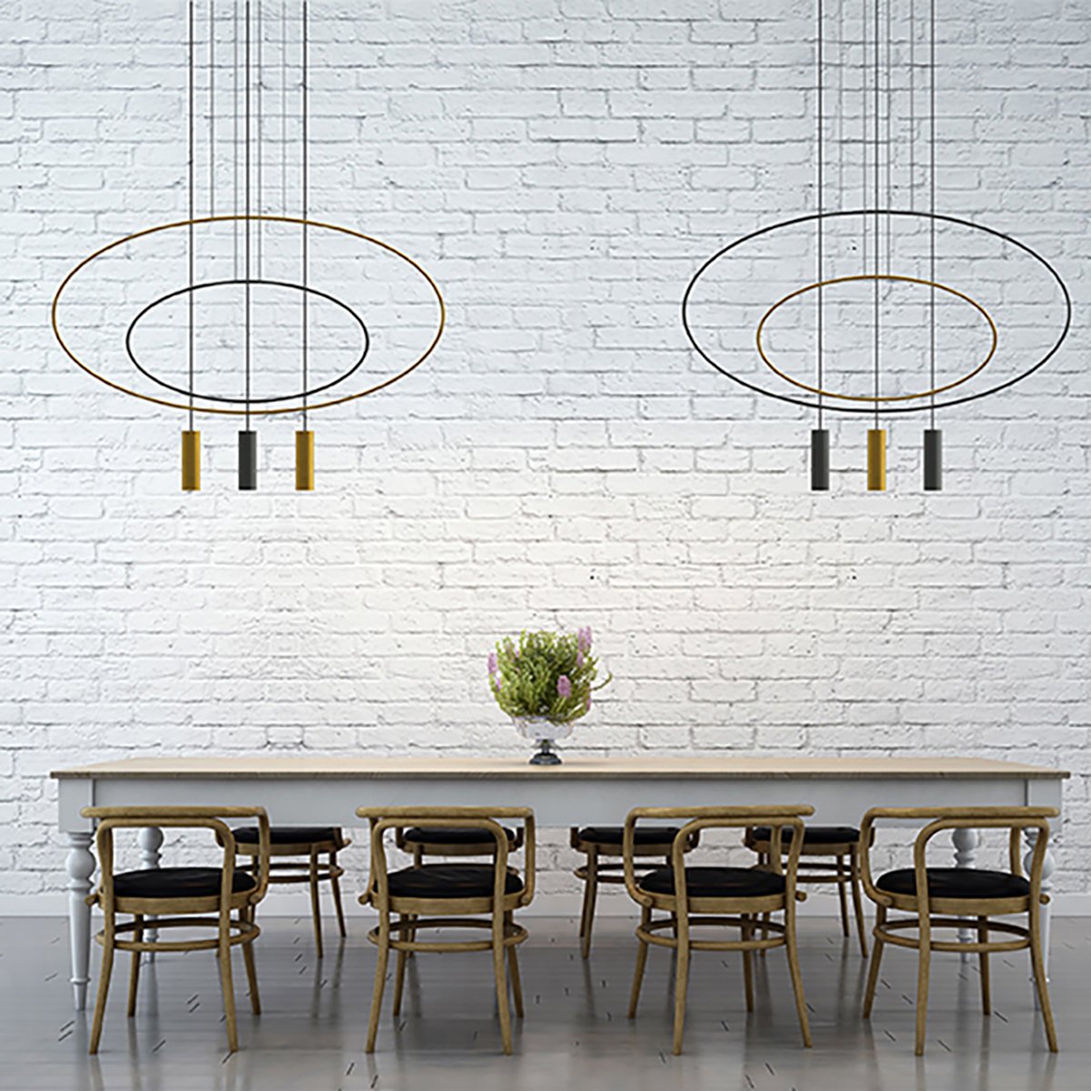 Suspension Acier Noir GU10 1 Holar noir, EDEN