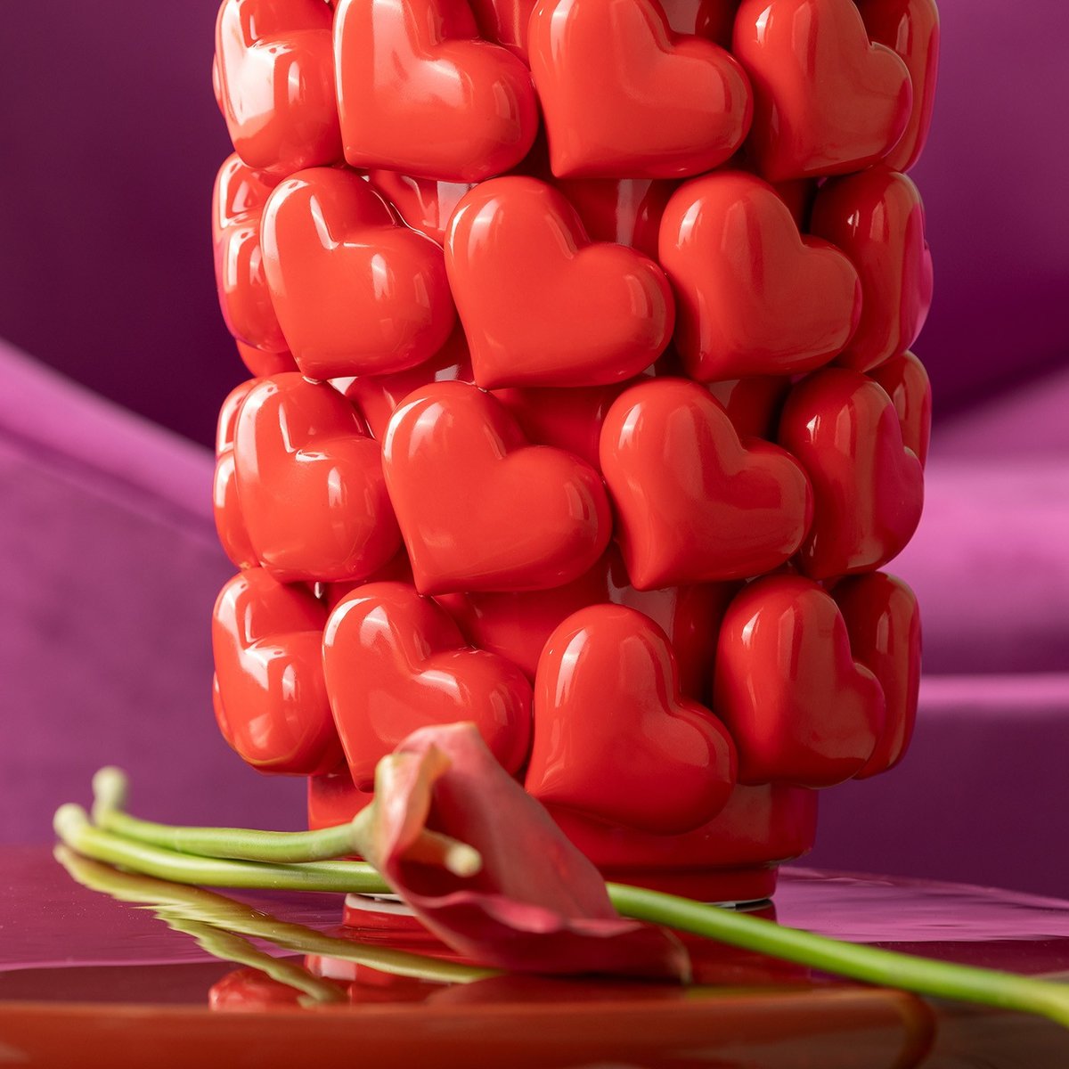Vase coeurs rouge, KARE DESIGN